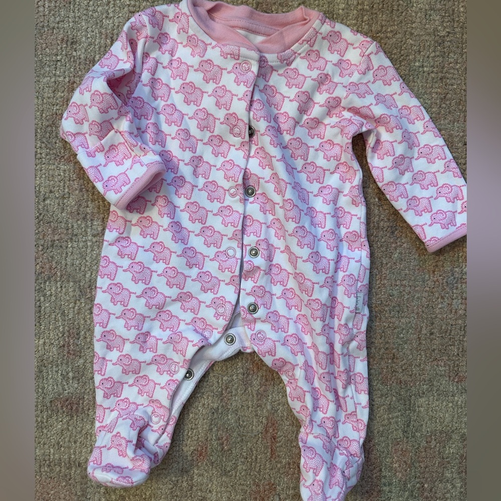Pink Elephant Print Kids One Piece JoJo Maman Bebe